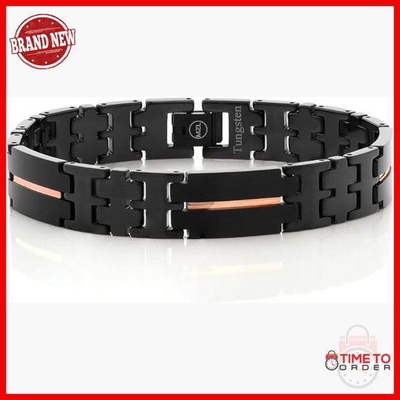 Other - Tungsten Carbide Men's Bracelet Adjustable Link Chain Foldover Clasp